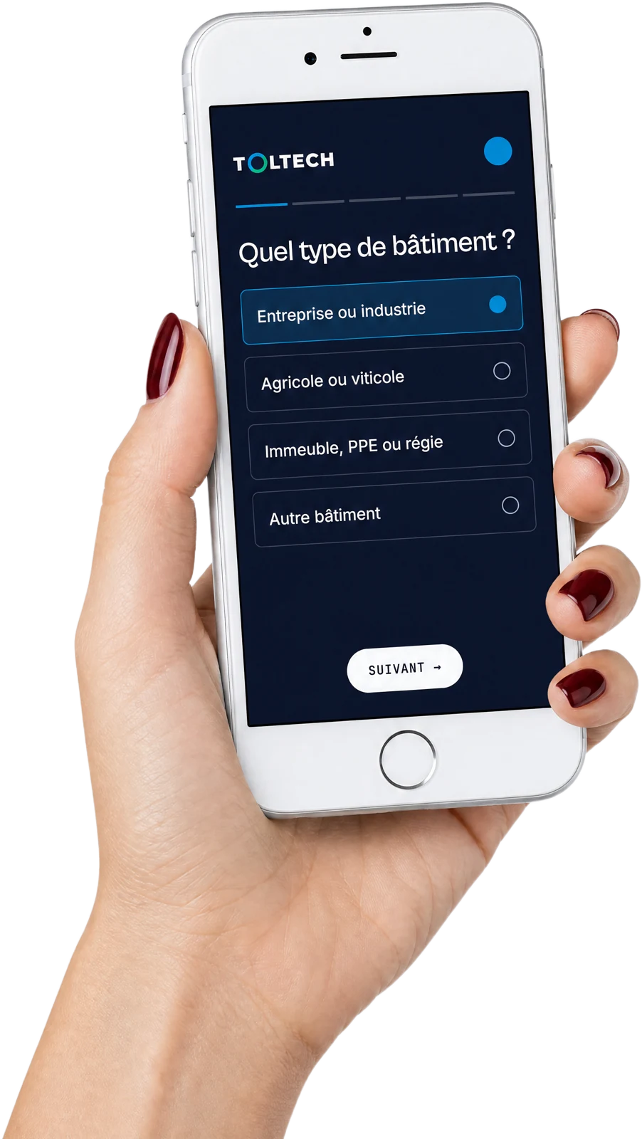 Le test d'éligibilité Toltech sur un téléphone : quel type de bâtiment ?